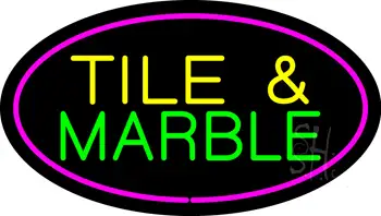 Tile and Marble Oval Purple LED Neon Sign