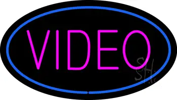 Purple Video Blue OvalLED Neon Sign