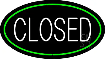Closed Oval Green LED Neon Sign