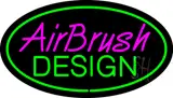 Airbrush Design Oval Green LED Neon Sign