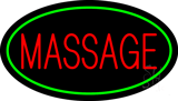 Oval Red Massage Green Border Animated LED Neon Sign