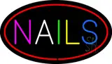 Multi Colored Nails Oval Red LED Neon Sign