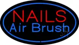 Nails Airbrush Oval Blue LED Neon Sign