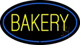 Yellow Bakery Oval Blue LED Neon Sign