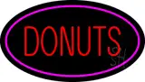 Donuts Logo Oval Pink LED Neon Sign