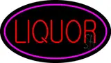 Oval Red Liquor Pink Border LED Neon Sign