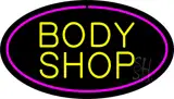 Body Shop Purple Oval LED Neon Sign