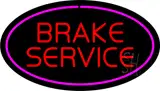 Red Brake Service Purple Oval LED Neon Sign