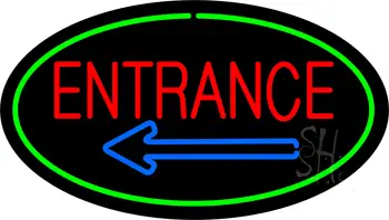 Entrance Oval Green LED Neon Sign