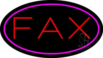 Fax Oval Pink Border LED Neon Sign
