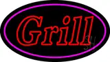 Double Stroke Grill Oval Pink LED Neon Sign