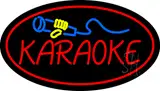 Karaoke Logo Oval Red LED Neon Sign