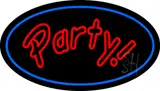 Party Oval Blue LED Neon Sign