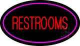 Restrooms Oval Pink LED Neon Sign