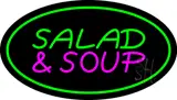 Salad & Soup Oval Green LED Neon Sign