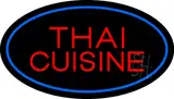 Thai Cuisine Oval Blue LED Neon Sign
