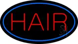 Hair Oval Blue LED Neon Sign