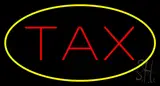 Oval Tax Yellow Border LED Neon Sign
