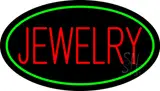 Jewelry Block Oval Green LED Neon Sign