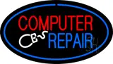 Oval Computer Repair LED Neon Sign