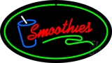 Oval Smoothies with Glass Green Border Animated LED Neon Sign