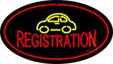 Auto Registration Oval Red LED Neon Sign