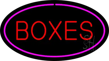 Boxes Oval Purple LED Neon Sign