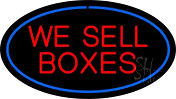 We Sell Boxes Oval Blue LED Neon Sign