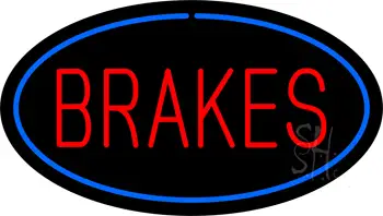 Red Brakes Blue Oval LED Neon Sign