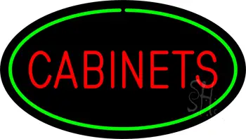 Cabinets Oval Green LED Neon Sign