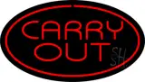 Carry Out Oval Red LED Neon Sign
