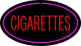 Red Cigarettes Pink Oval LED Neon Sign