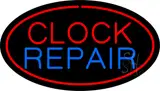Clock Repair Oval Red LED Neon Sign