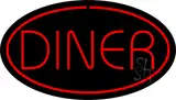 Diner Oval Red LED Neon Sign
