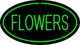 Oval Green Flowers LED Neon Sign