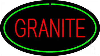 Granite Oval Green LED Neon Sign