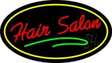 Hair Salon Oval Red LED Neon Sign