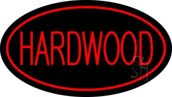 Hardwood Oval Red LED Neon Sign