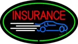 Red Insurance Oval Green LED Neon Sign