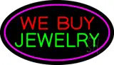 We Buy Jewelry Oval Purple LED Neon Sign