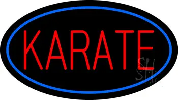 Karate Oval Blue LED Neon Sign