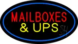 Mail Boxes and UPS Oval Blue LED Neon Sign