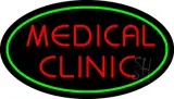 Red Medical Clinic Oval Green LED Neon Sign