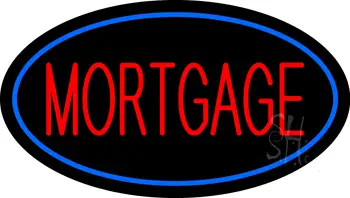 Mortgage Oval Blue LED Neon Sign