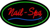 Oval Nails-Spa Green LED Neon Sign