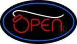 Open Oval Blue LED Neon Sign