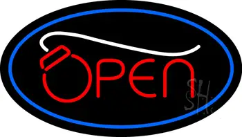 Open Oval Blue LED Neon Sign