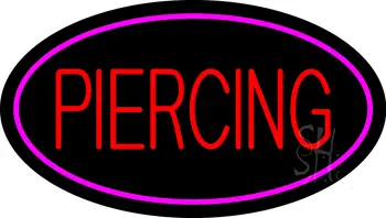 Piercing Oval Pink LED Neon Sign