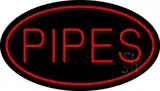Red Pipes Oval LED Neon Sign
