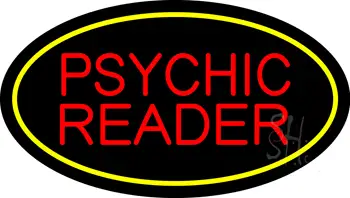 Psychic Reader Yellow Oval LED Neon Sign